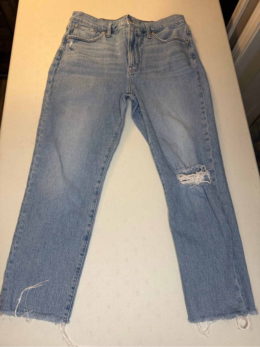 Madewell The Perfect Vintage Jean Women’s 31 Light Wash Distressed Straight